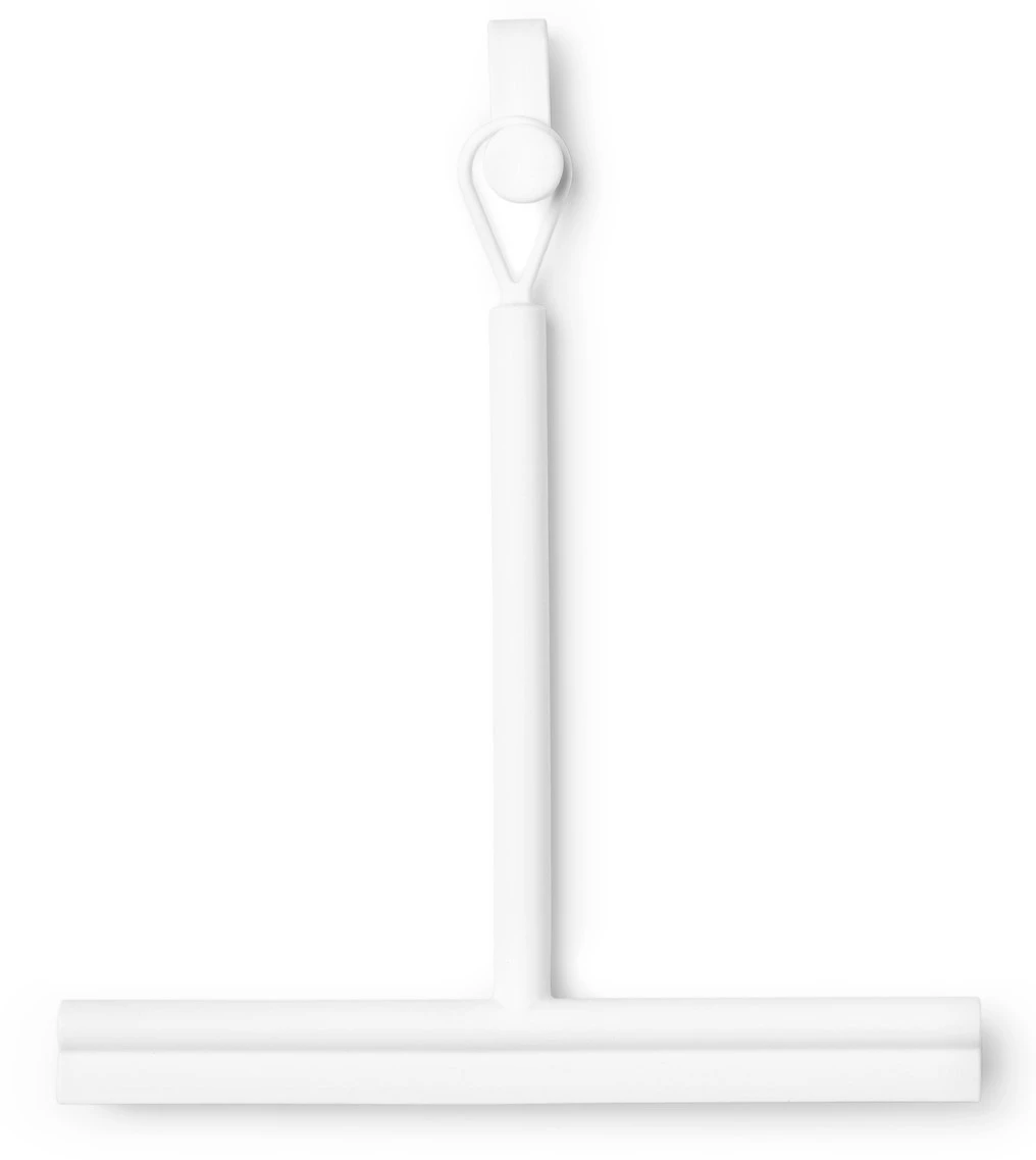 BRABANTIA ReNew Shower Squeegee 240mm vízlehúzó zuhanyzóba függeszthető akasztóval 1. oldal vízlehúzó 2. oldal kefés fej csúszásmentes szilikon fehér - 280184