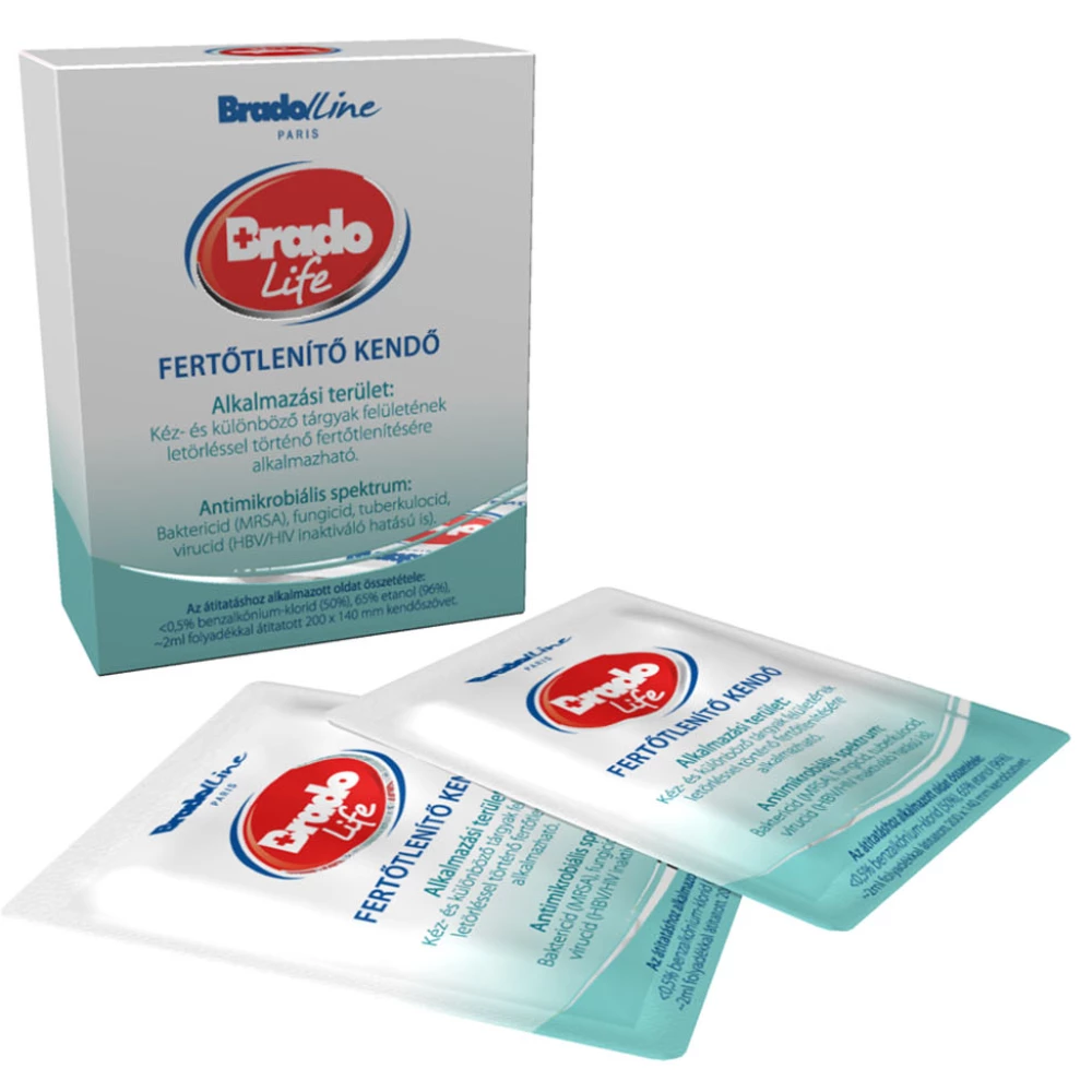 Bradolife fertőtlenítő kendő 5 db