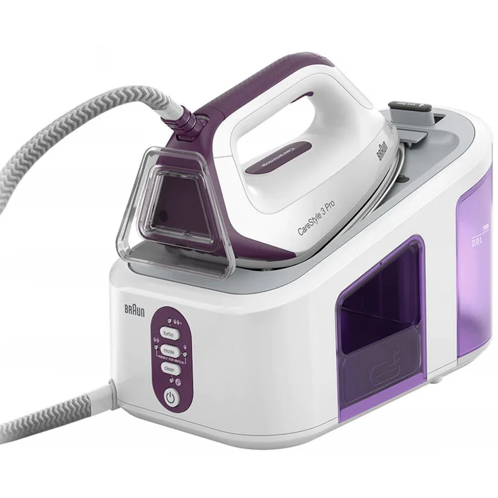 BRAUN IS 3155 VI CareStyle 3 Pro gőzállomásos vasaló 2400 W fehér / lila