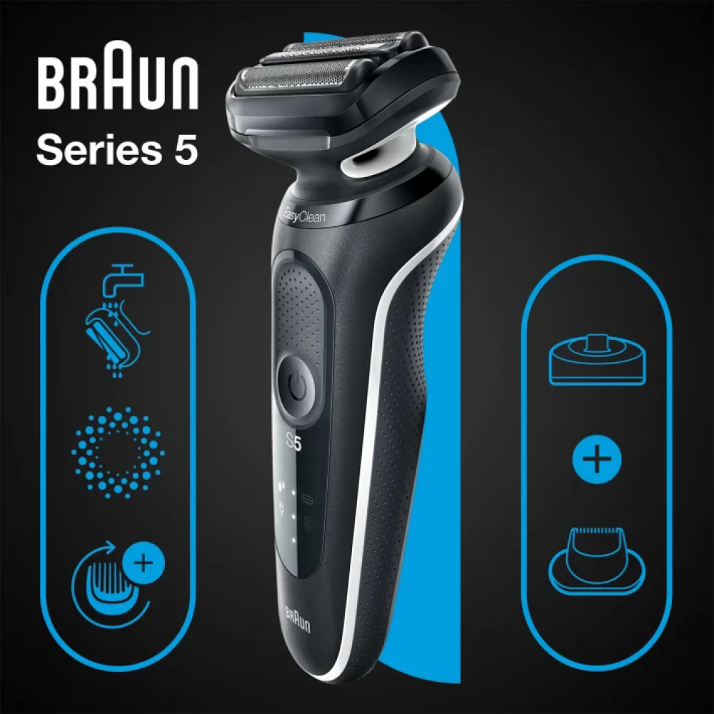 BRAUN Series 5 51-W4200cs Wet & Dry Elektromos borotva 1 tartozékkal fekete-fehér