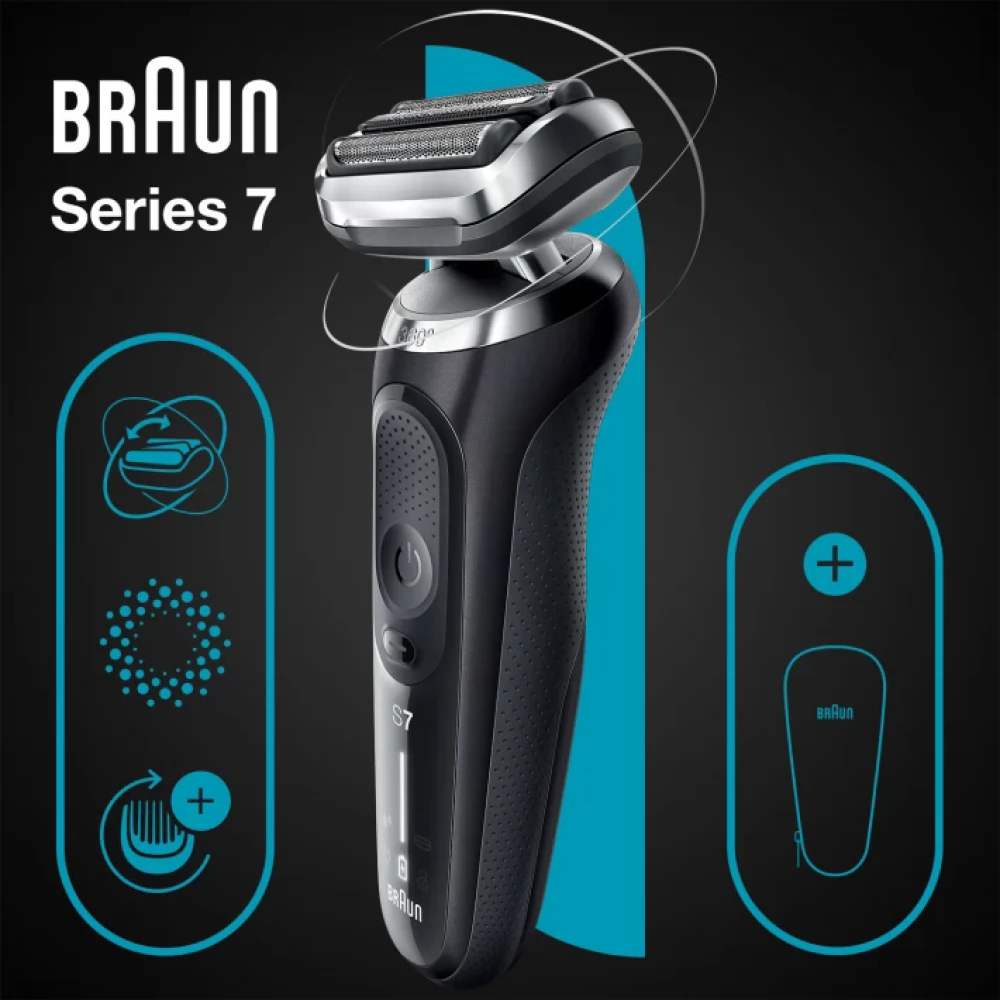 BRAUN Series 7 71-N1000S Wet&Dry Elektromos borotva utazótokkal fekete