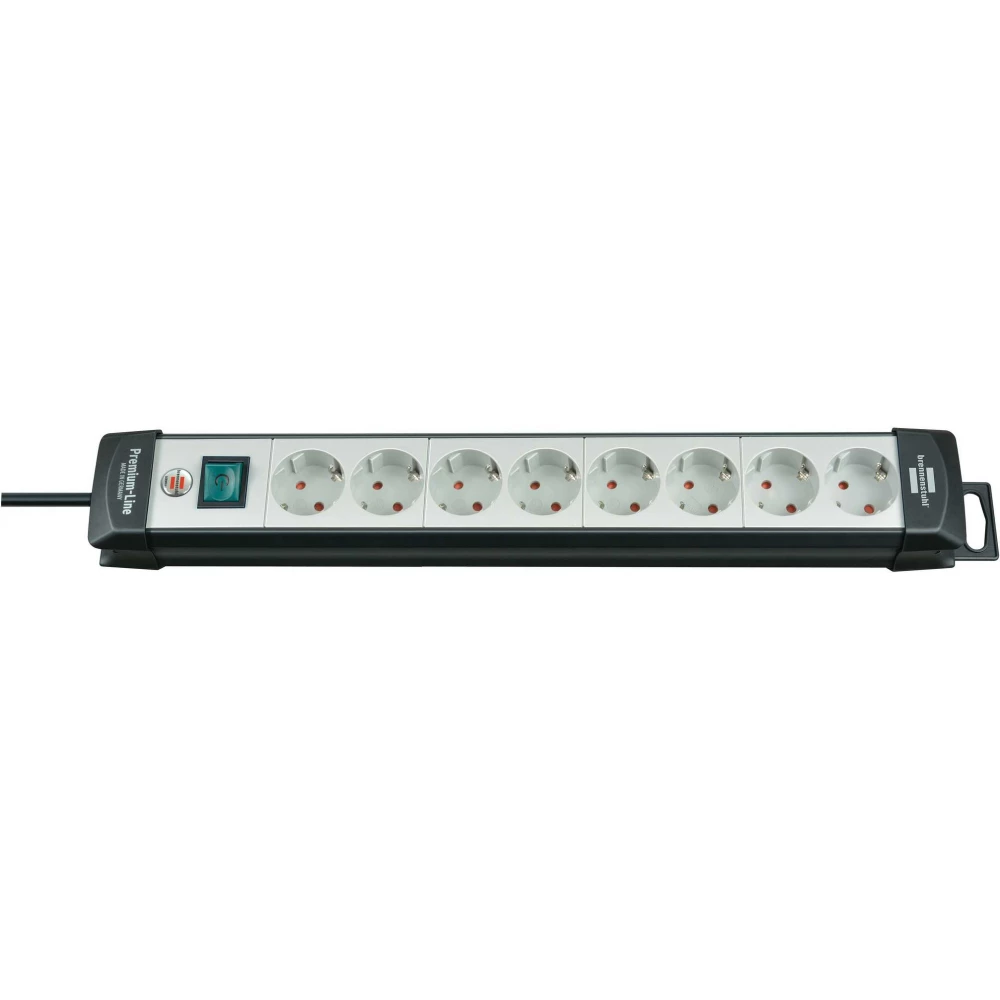 BRENNENSTUHL Premium-Line extension socket 8-way black/light grey 5m H05VV-F 3G1.5