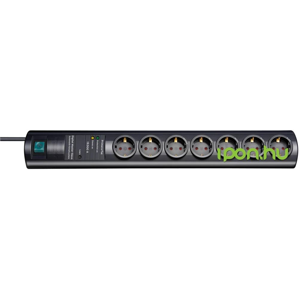 BRENNENSTUHL Primera-Tec DigiMaster 19.500A extension socket with surge protection 7-way black 2m H05VV-F 3G1.5