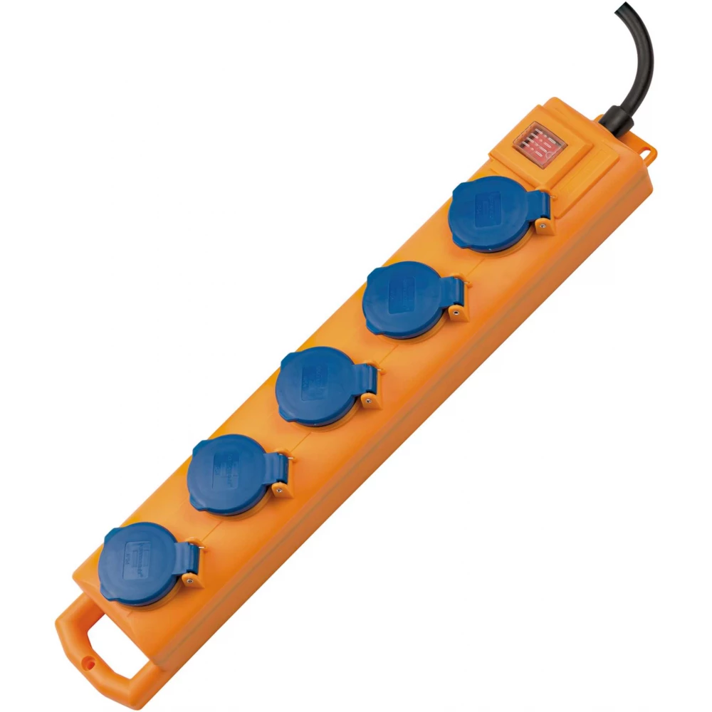 BRENNENSTUHL Super-Solid SL 554 DE IP54 Extension Socket 5-way yellow/blue 2m H07RN-F3G1.5 with switch
