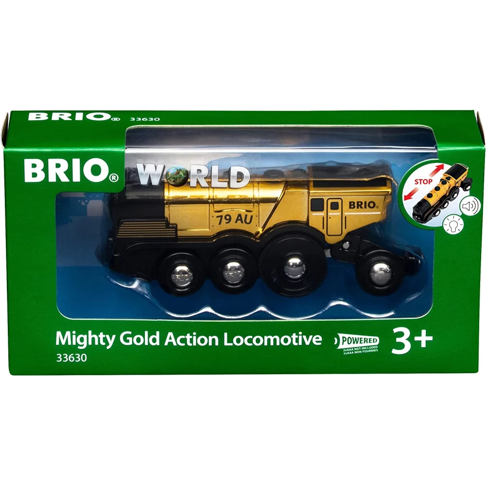 BRIO World Arany elemes gőzmozdony hang és fényhatással