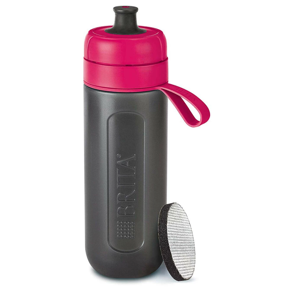BRITA Fill & Go Active Vízespalack / kulacs 0.6 L fekete / rózsaszín