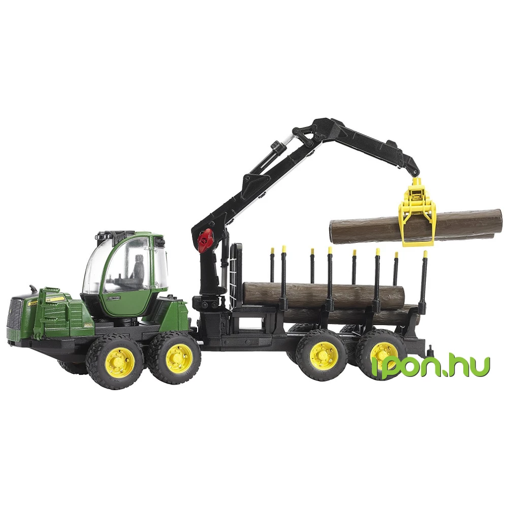 BRUDER CAT John Deere 1210E vontató és farönk rakodó