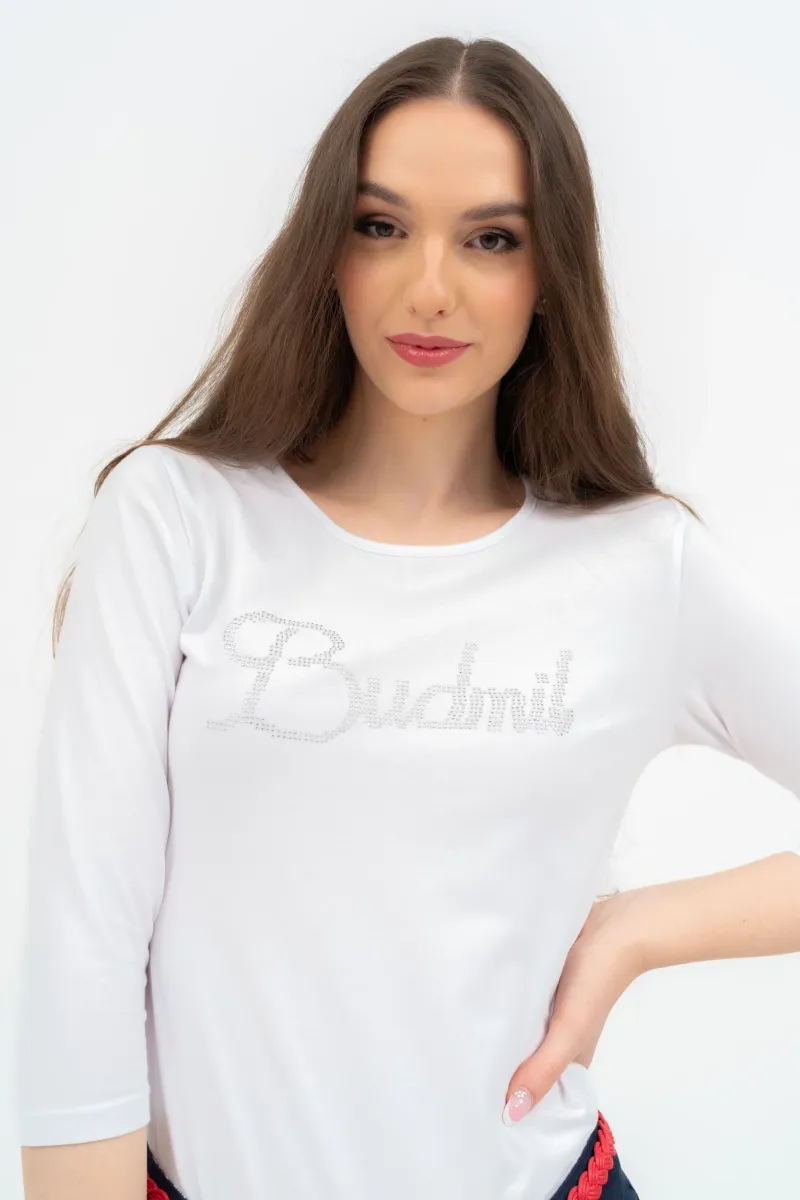 BUDMIL 3/4-es ujjú póló Női XS fehér 20550016-001251-0199