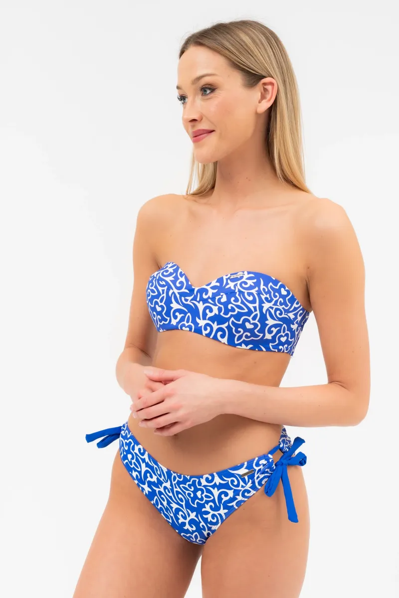 BUDMIL Bikini felső Női L kék melanzs-fehér