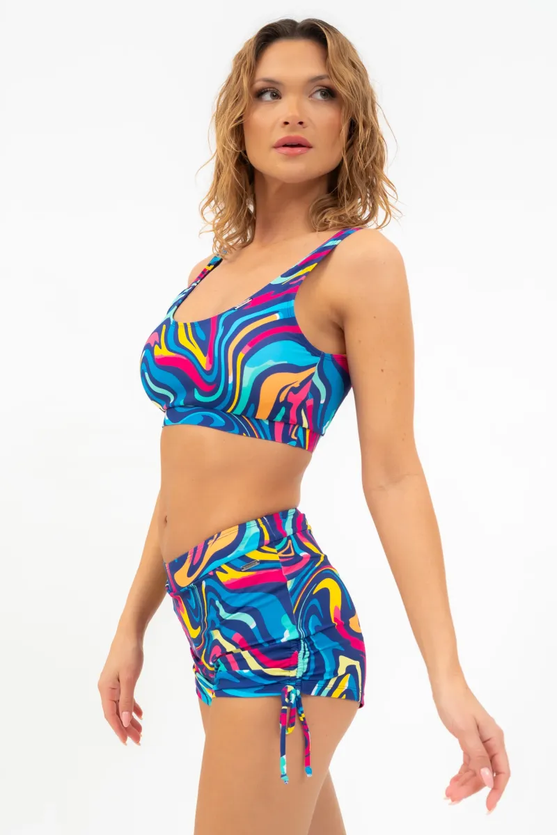 BUDMIL Bikini short Női S s.kék-színes 20870048-001251-0299
