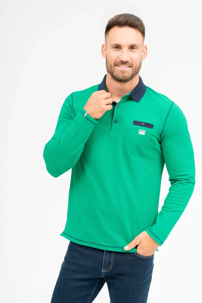 BUDMIL Galléros hosszú ujjú felső Férfi XXXL zöld