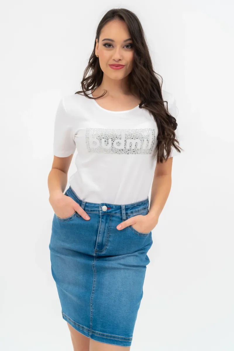 BUDMIL Karcsúsított póló Női XS fehér 20500192-001251-0199