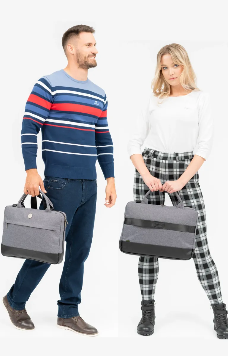BUDMIL Laptoptáska Unisex szürke melanzs-fekete 10050220-001232-0000