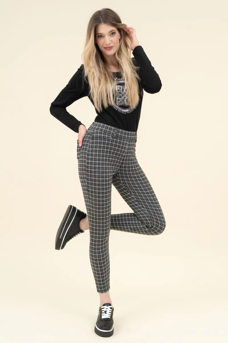 BUDMIL Leggings Női L fekete-fehér 20260012-002242-0499