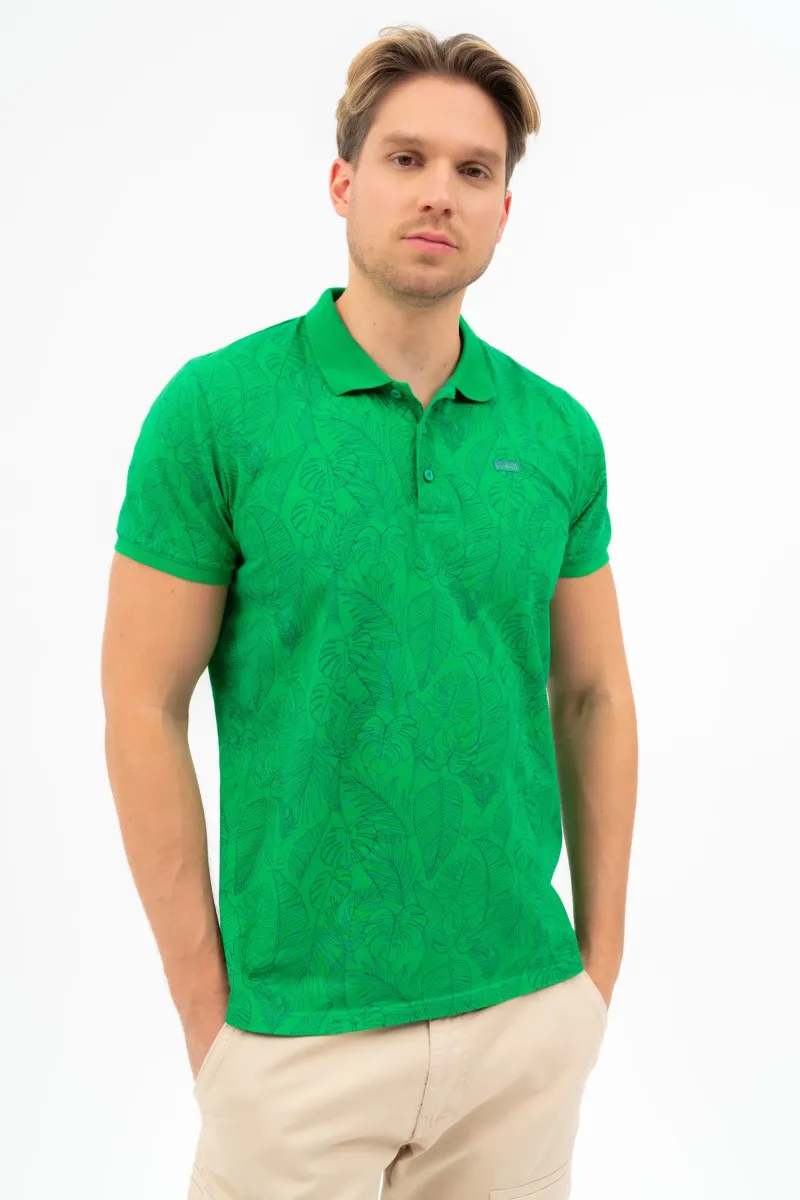 BUDMIL Modern fit galléros póló Férfi L zöld 20730269-001251-0499