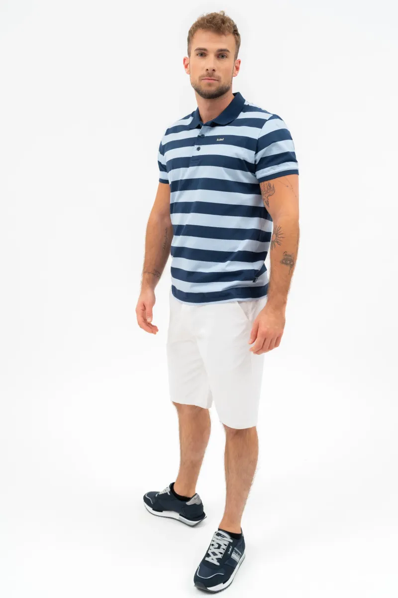BUDMIL Modern fit galléros póló Férfi XL s.kék-v.kék 20730268-001251-0599