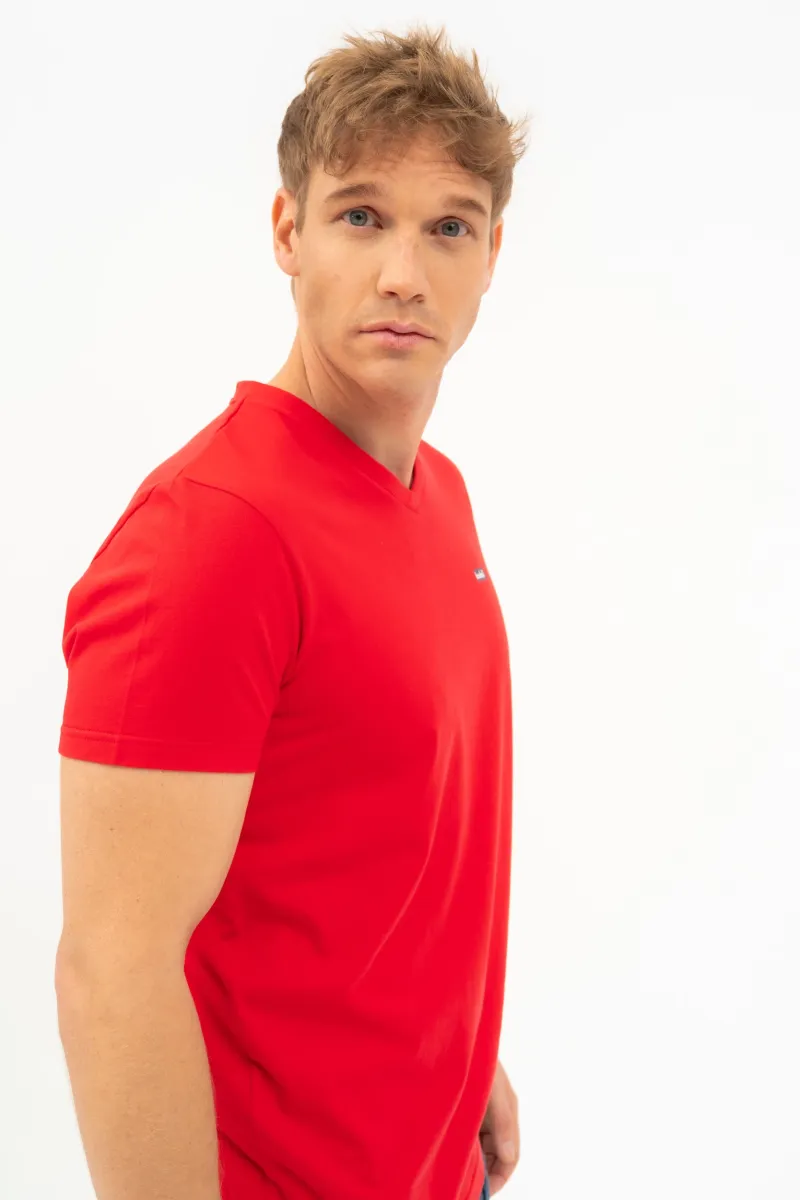 BUDMIL modern fit póló Férfi L piros 20300449-002251-0499
