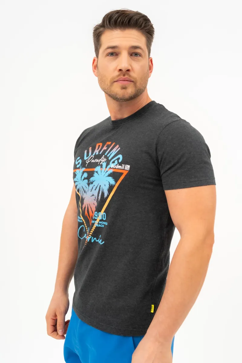 BUDMIL modern fit póló Férfi L szürke melanzs 20300445-004251-0499