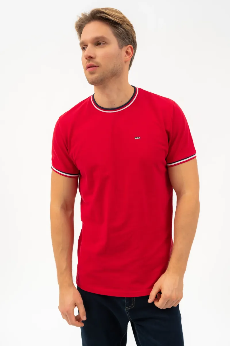 BUDMIL modern fit póló Férfi M piros 20310110-002251-0399