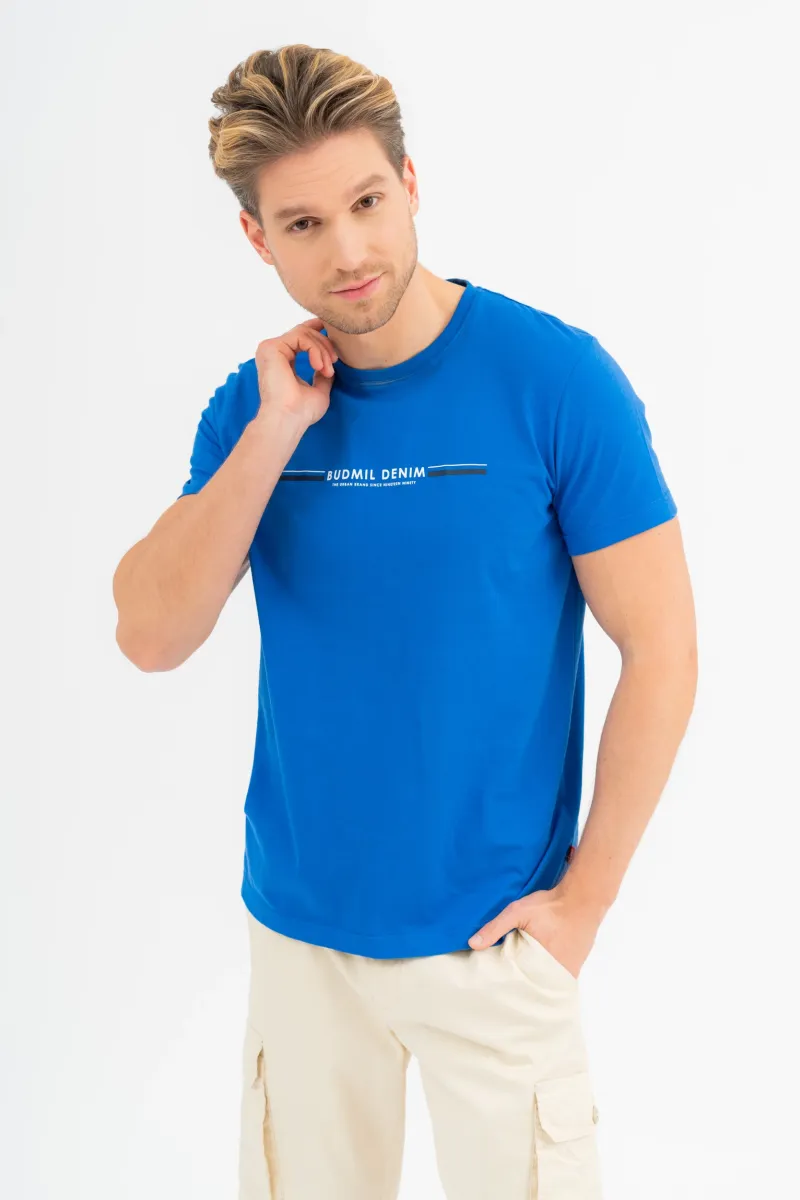 BUDMIL modern fit póló Férfi S kék