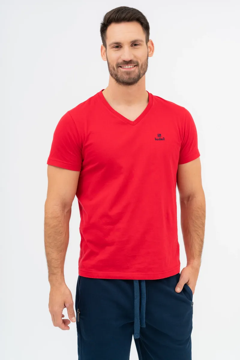 BUDMIL modern fit póló Férfi S piros