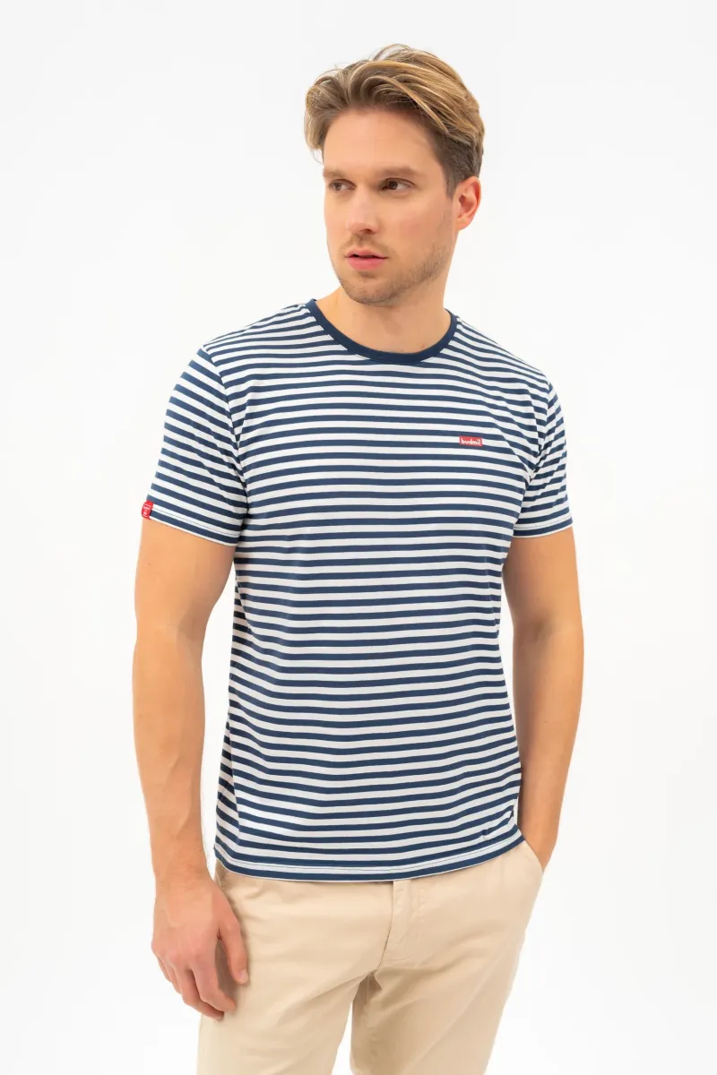 BUDMIL modern fit póló Férfi S s.kék-fehér 20310108-001251-0299