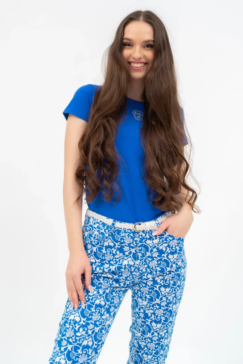 BUDMIL Push-up fazonú hosszúnadrág Női XL kék-fehér 20630147-002251-0599