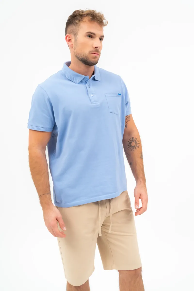 BUDMIL regular fit galléros póló Férfi L v.kék 20730261-003251-0499