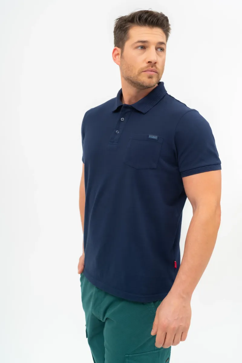 BUDMIL regular fit galléros póló Férfi M s.kék 20730261-004251-0399