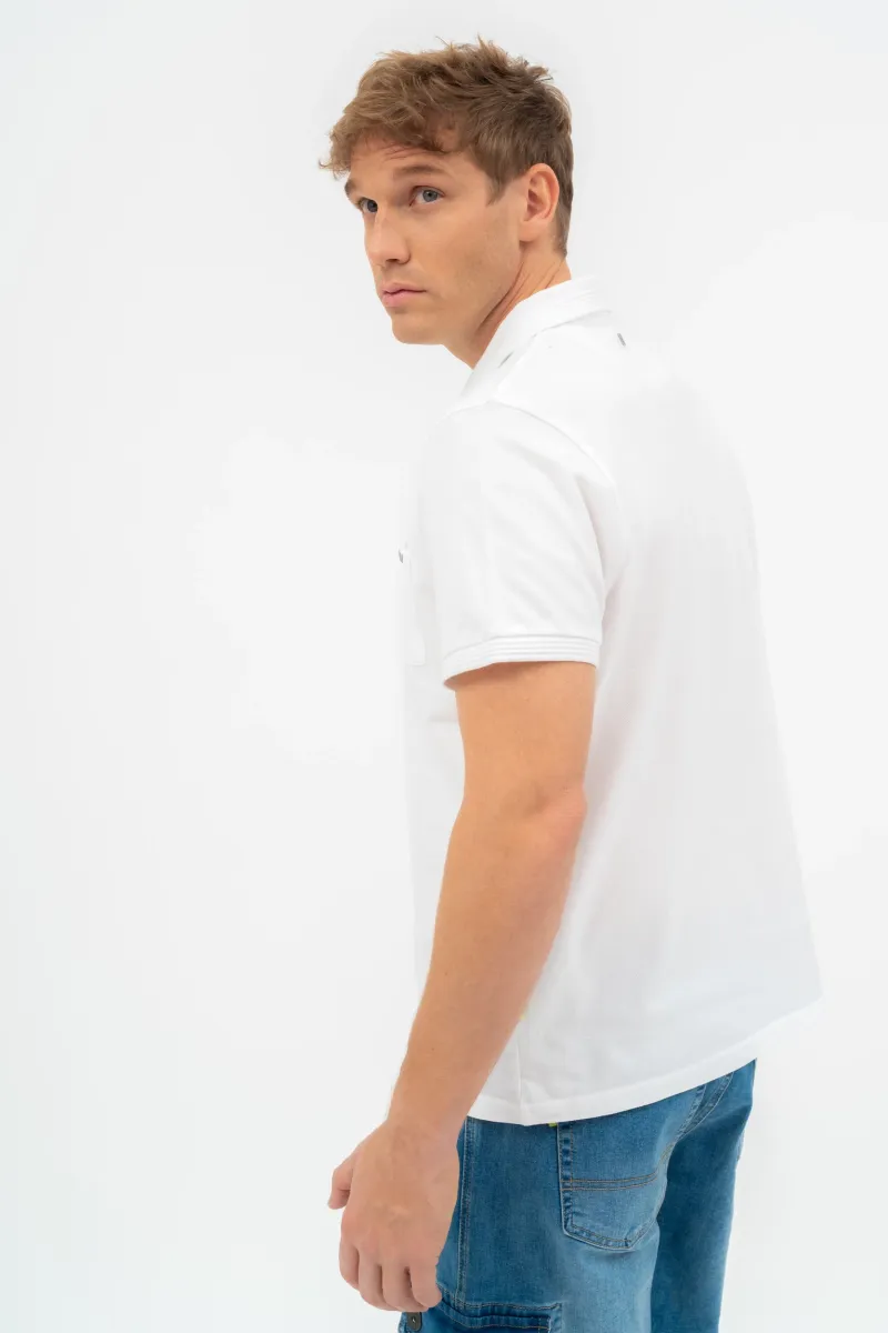 BUDMIL regular fit galléros póló Férfi XXXXL fehér 20730261-001251-0899