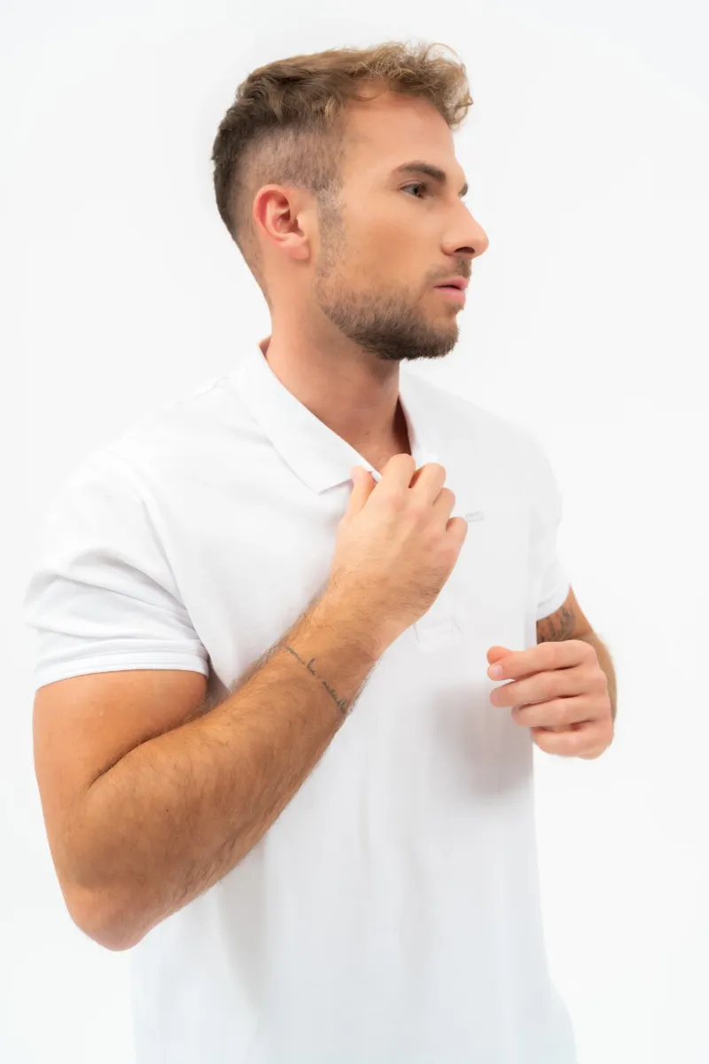 BUDMIL regular fit galléros póló Férfi XXXXL fehér 20730270-001251-0899