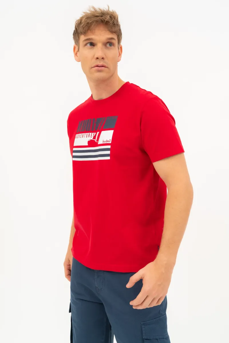 BUDMIL regular fit póló Férfi L piros 20300446-006251-0499