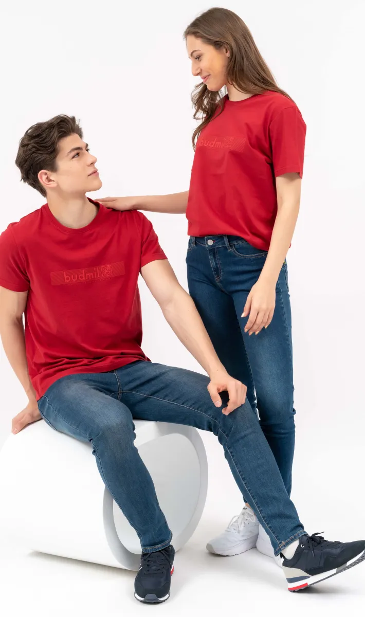 BUDMIL regular fit póló Unisex S piros