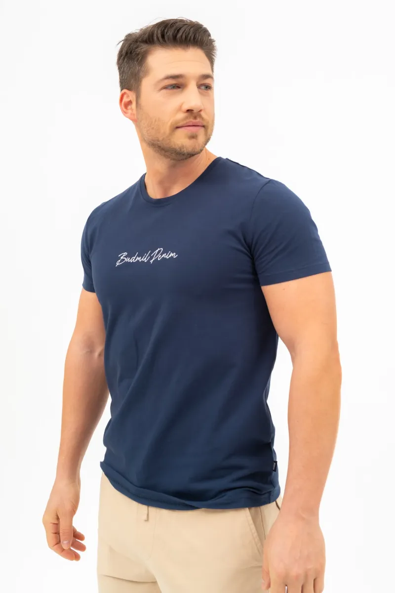 BUDMIL Slim fit póló Férfi M s.kék 20300440-002251-0399