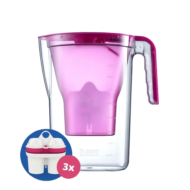 BWT 125637740 Vida pink vízszűrő kancsó+3db szűrő 2.6L