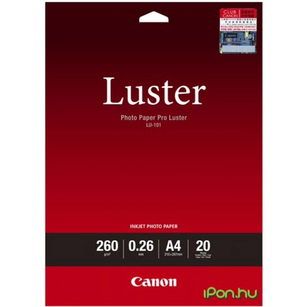 CANON LU-101 fényes fotópapír A4 (20 lap)
