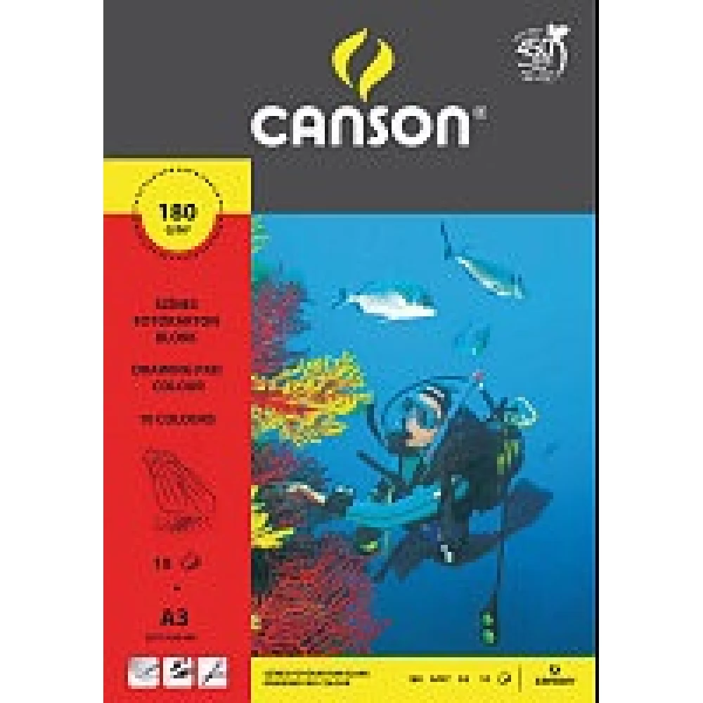 CANSON A3 10ív búvár színes fotókarton blokk