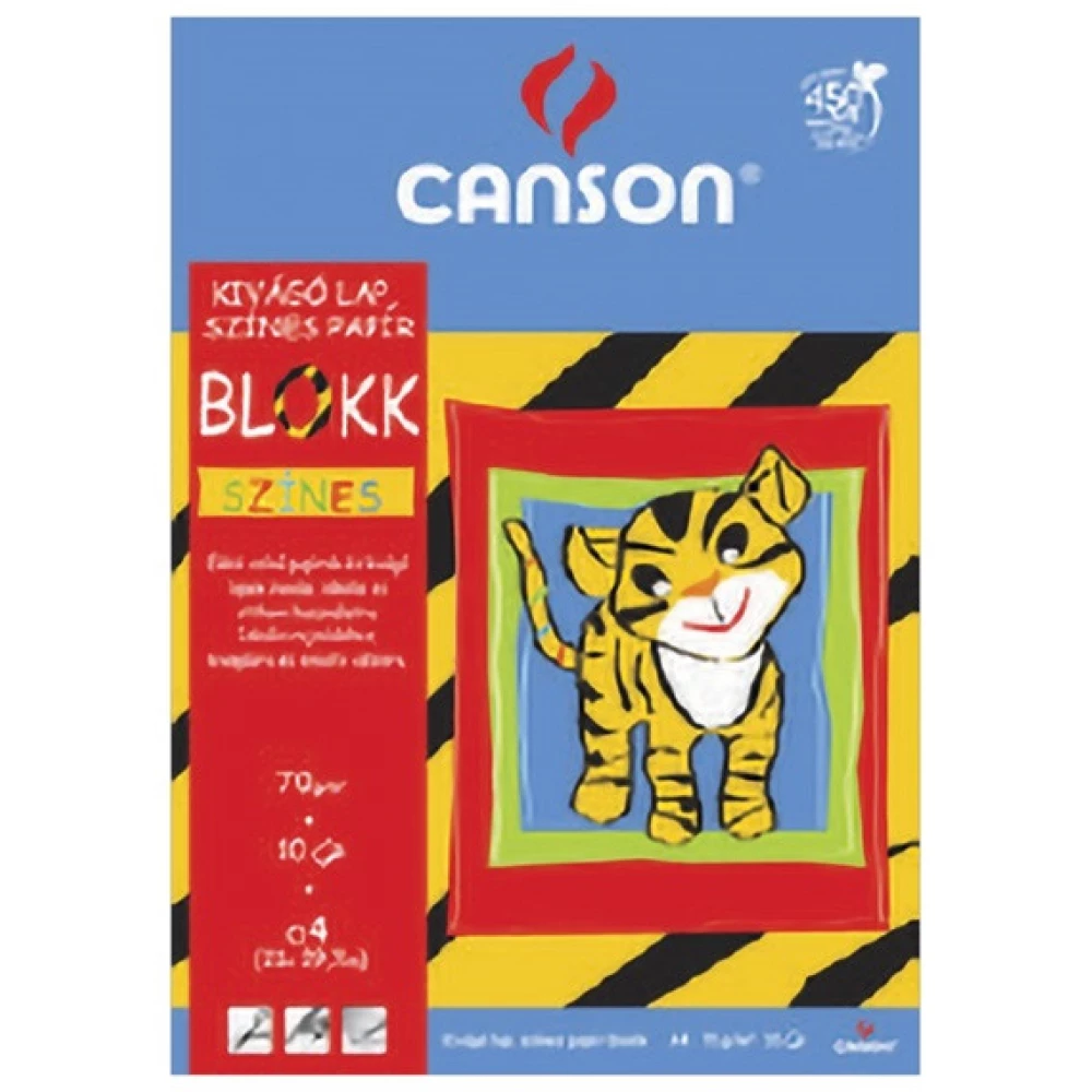 CANSON A4 színes kivágó lap 10ív