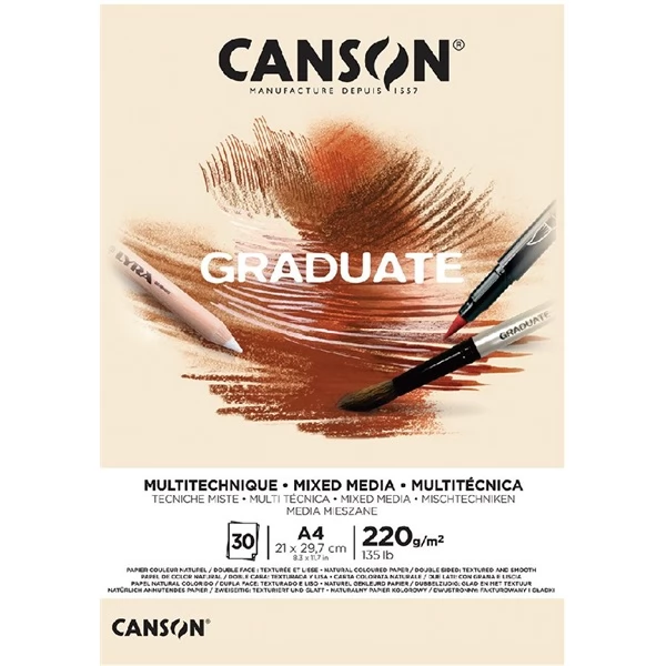 CANSON Graduate Mixed Media rajzpapírtömb A4 200g natúr
