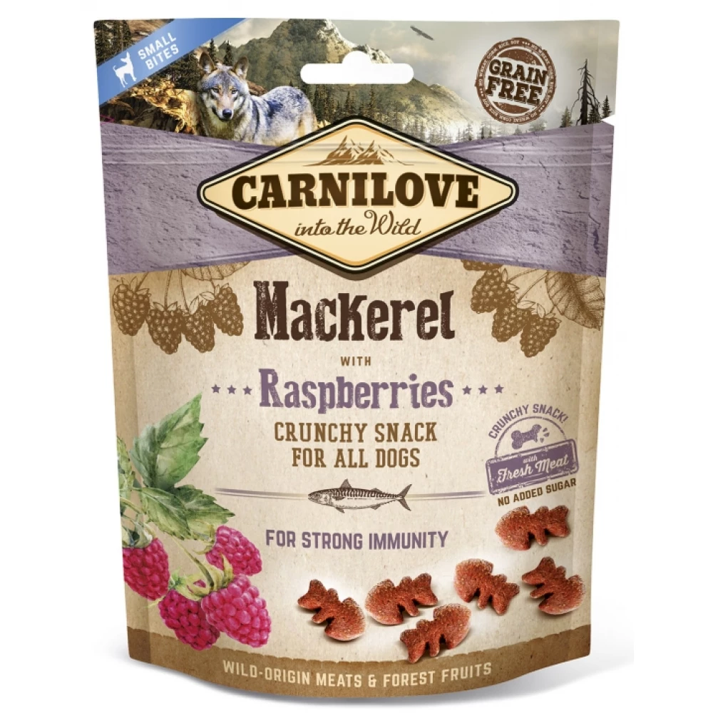 Carnilove Dog Crunchy Snack Makrela & Raspberry- Markéla Hússal és Málnával 200g