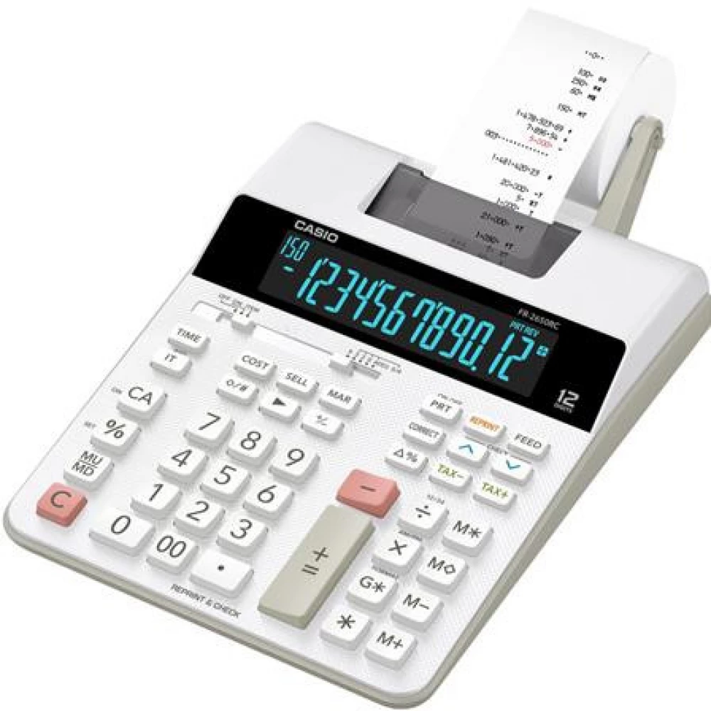 CASIO Számológép szalagos 12 számjegy 2 színű nyomtató FR-2650 RC
