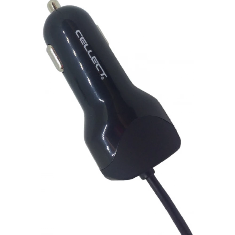 CELLECT Autós töltő Type-C kábel 1xUSB 2.4A fekete