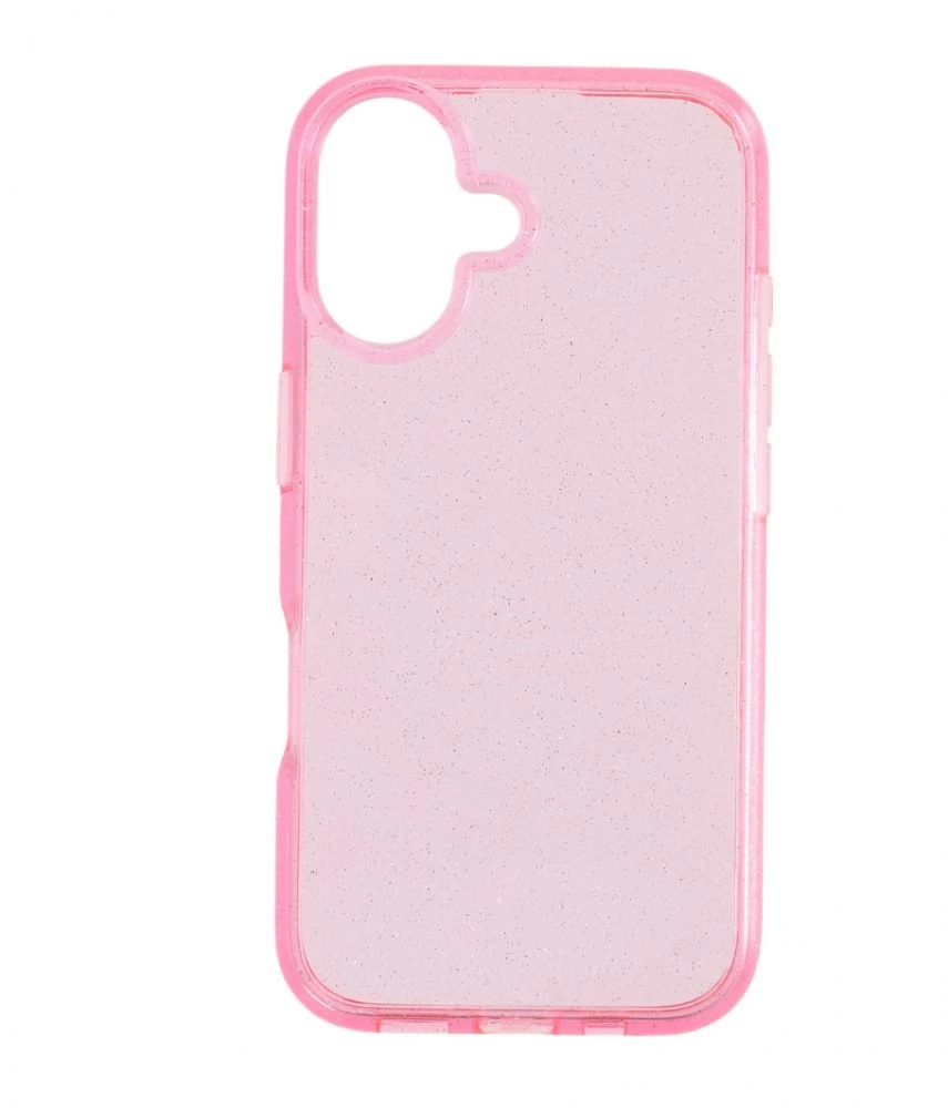 CELLECT Csillámos szilikon hátlap Iphone 16 rózsaszín