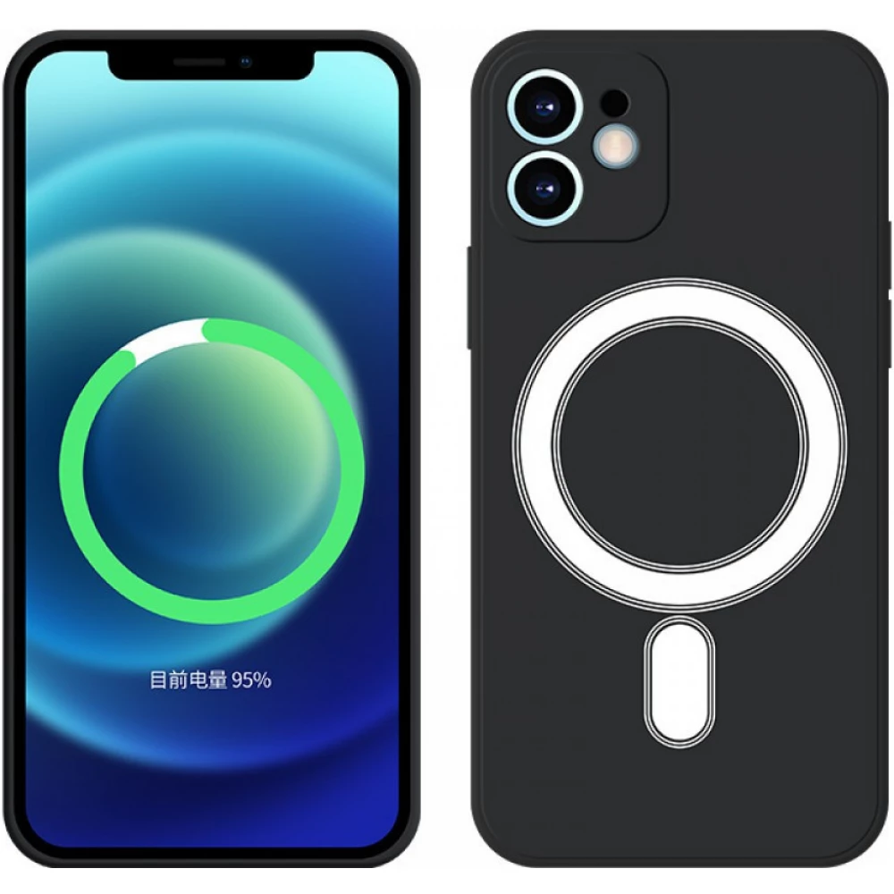 CELLECT Mágneses szilikon tok iPhone 12 Pro Max fekete