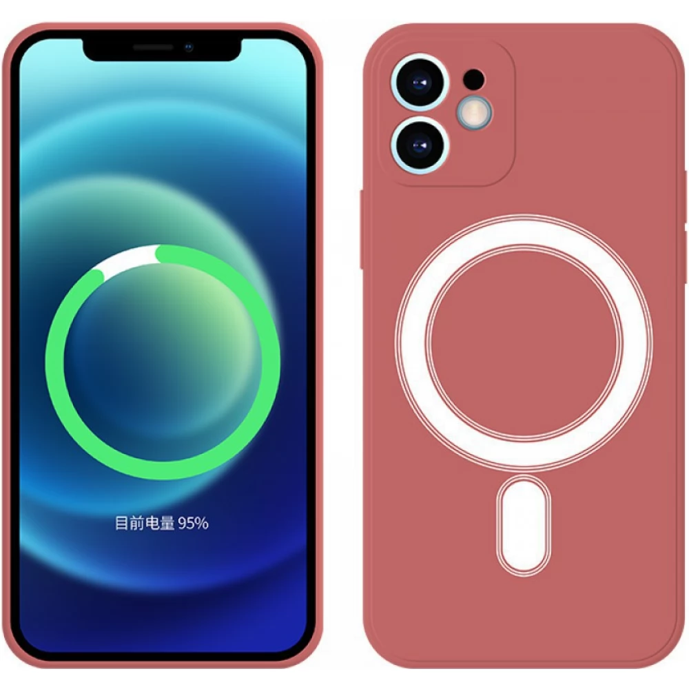 CELLECT Mágneses szilikon tok iPhone 15 Plus piros