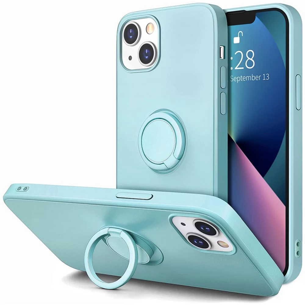 CELLECT Szilikon tok gyűrűvel Samsung Galaxy S22 Plus türkiz