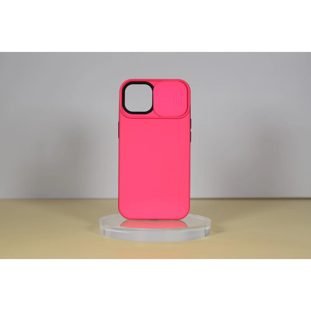 CELLECT TPU+PC Csúsztatható kameravédős hátlaptok iPhone 14 Plus rózsaszín