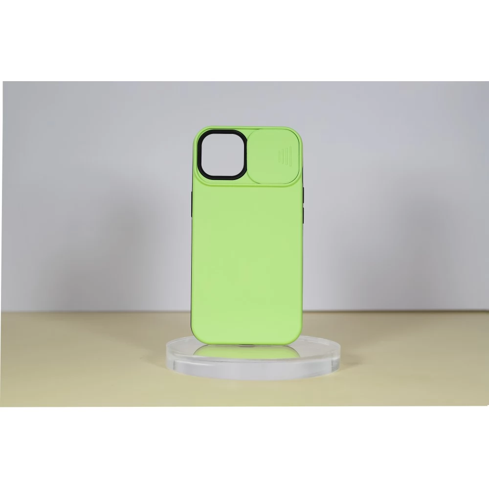 CELLECT TPU+PC Csúsztatható kameravédős hátlaptok iPhone 14 Plus zöld