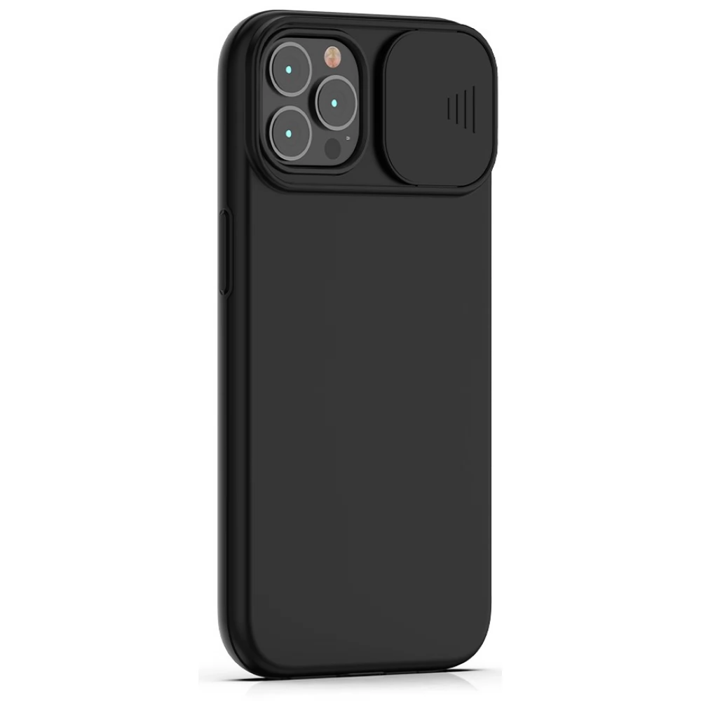 CELLECT TPU+PC Csúsztatható kameravédős hátlaptok iPhone 14 Pro Max fekete