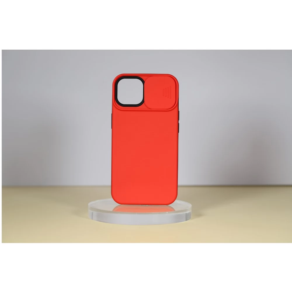 CELLECT TPU+PC Csúsztatható kameravédős hátlaptok iPhone 14 Pro Max piros